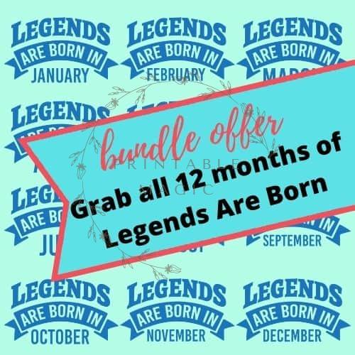 Get all 12 months legends are born SVG files in a bundle
