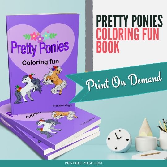 Pretty Ponies Amazon KDP coloring book fun