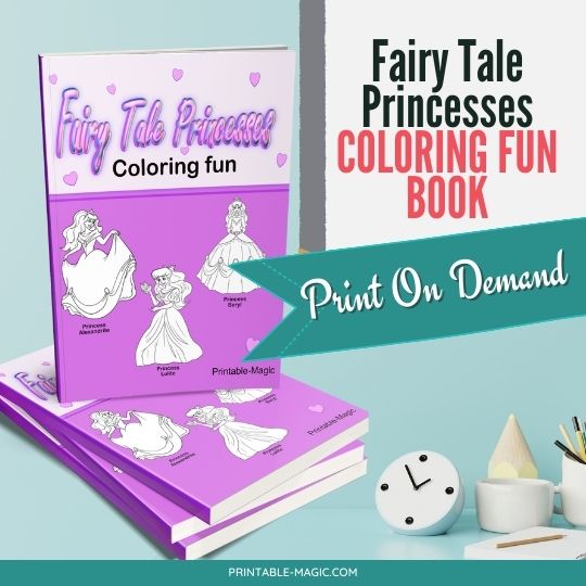Fairy Tale Princesses Amazon KDP coloring book fun
