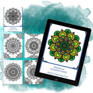 Adult Mandala Coloring Pages front graphic for the Printable-Magic website
