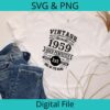 Vintage 1959 SVG/PNG design shown on a T-Shirt mockup