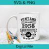 Vintage 1958 SVG/PNG design mug mockup