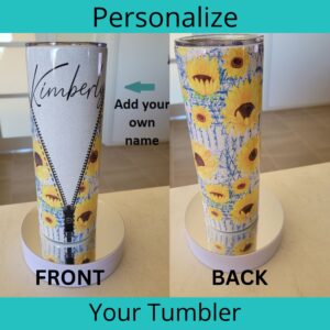 Personalize your own sunflower tumbler by adding your name. This is a great way to make your tumbler unique to you.