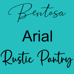 Bentosa, Arial and Rustic Pantry fonts to choose your name on the tumbler