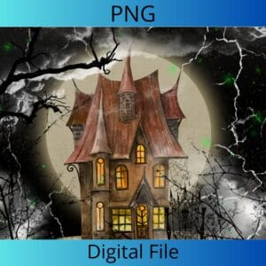 Spooky Haunted House Halloween Mockup for tumblers, t-shirts, totes or any project that you like