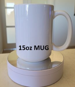 15oz sublimation mug blank ready for your logo or design to be sublimated onto it