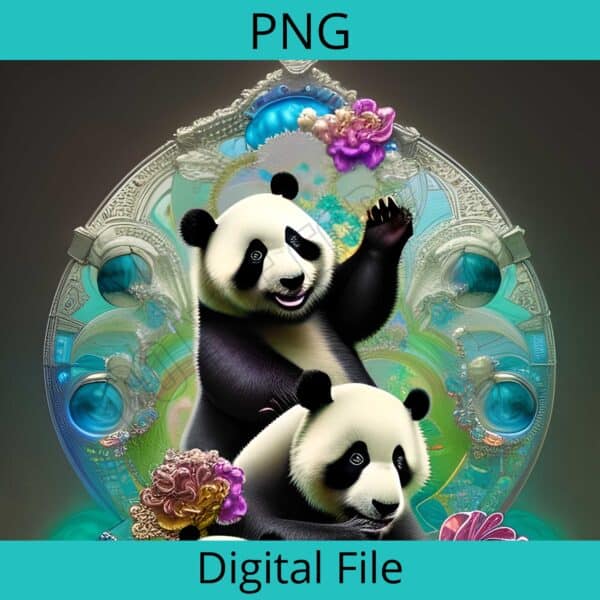Panda design with jewels to suit tumblers and other projects. Sublimation or printable PNG file