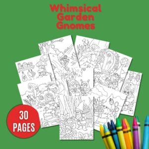 Whimsical Garden Gnomes coloring pages is an ideal way to keep kids entertained. Picture shows 8 example pages