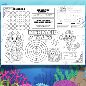 Mermaid Tale Activity Placemat showing the various activities